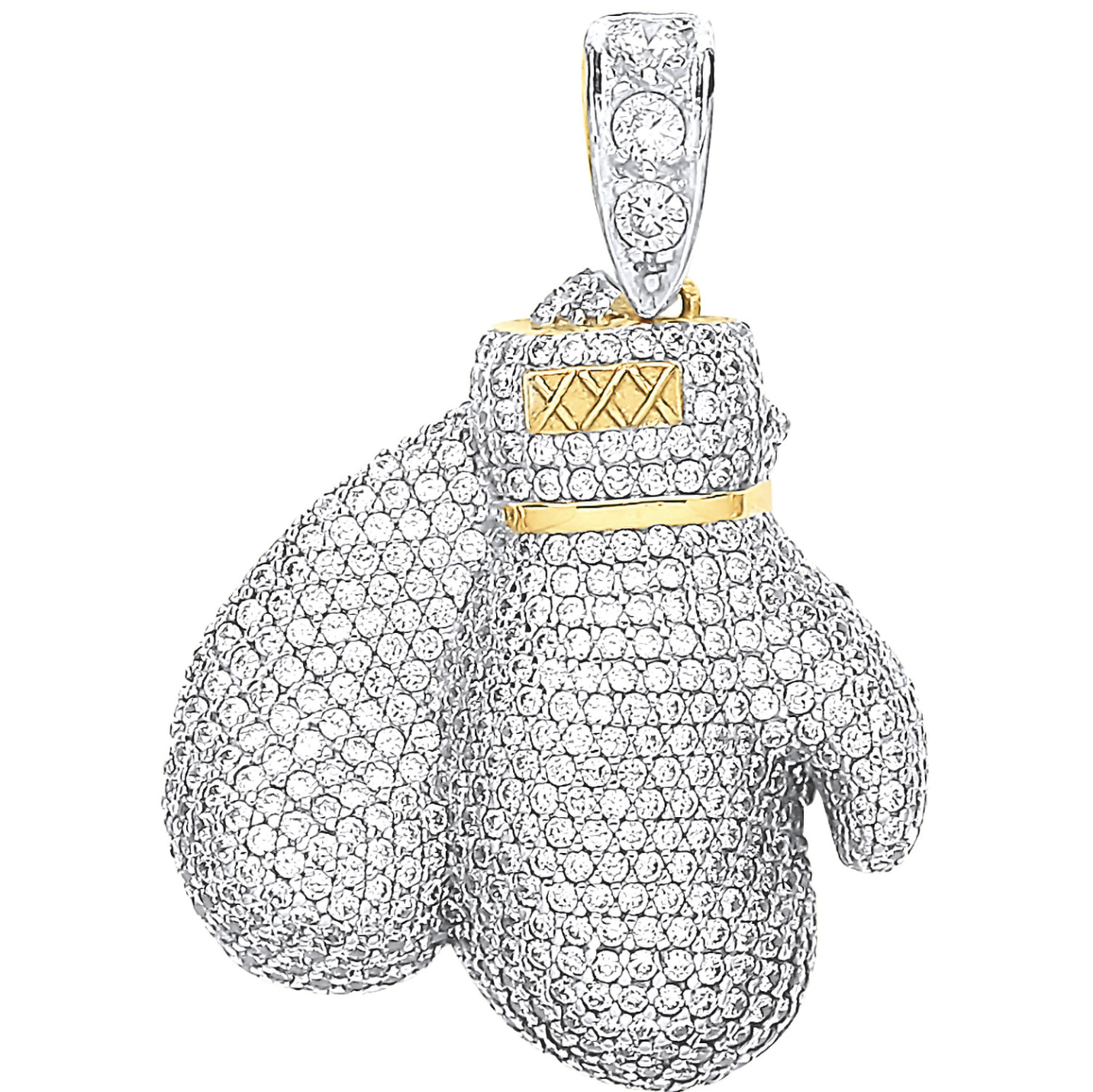 9ct Gold Boxing Glove Pendant with CZ Stones - PD0683