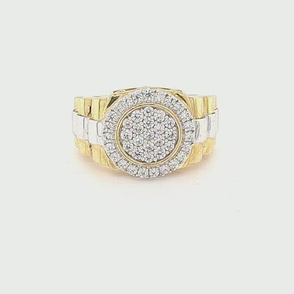 Gents Presidential Ring with CZ stones - 11.6g