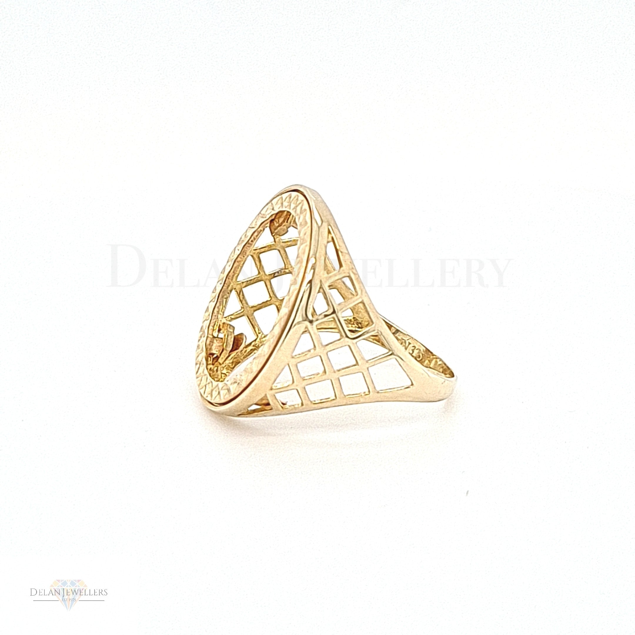 9ct Half/Full Sovereign Mount Basket Caged Ring