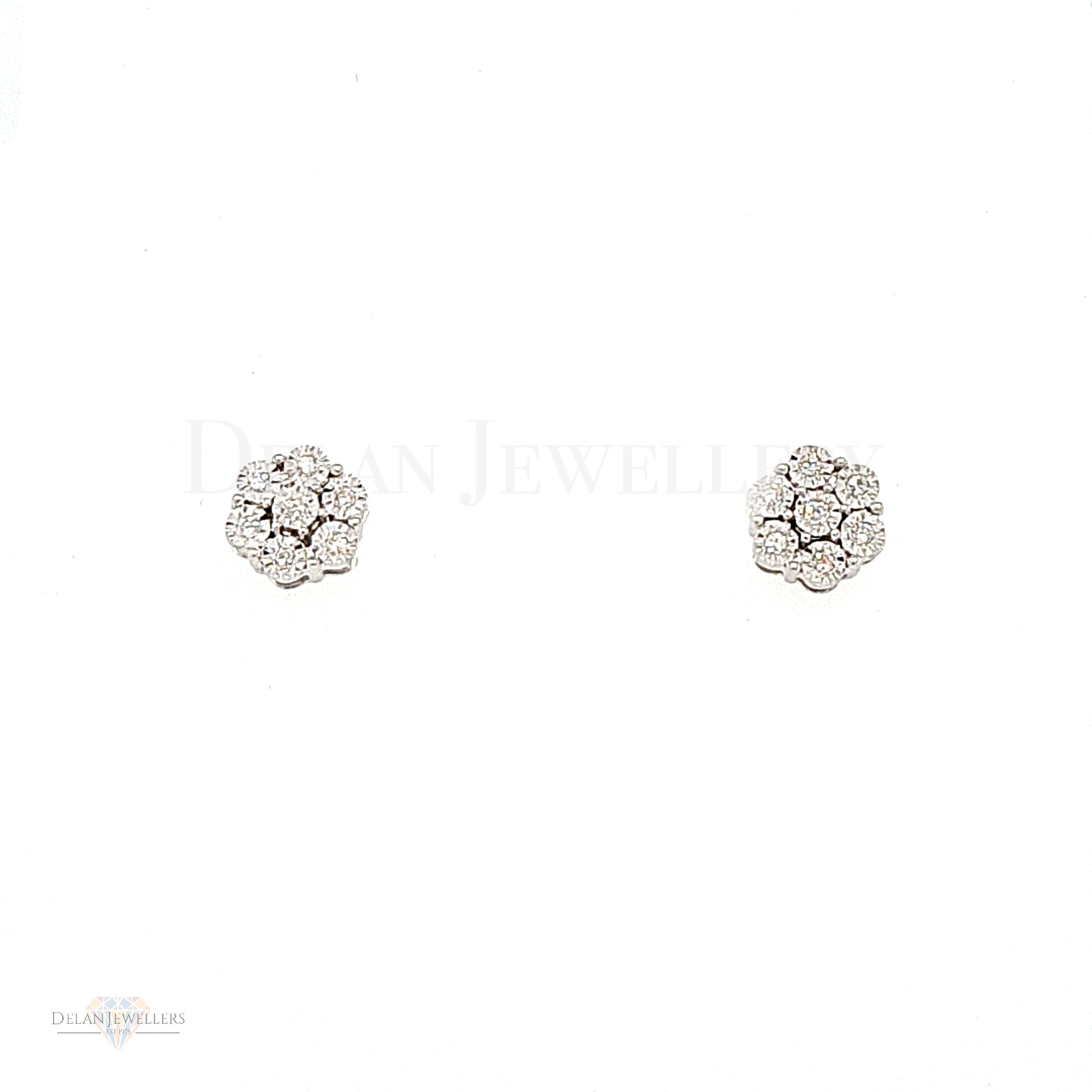 White Gold Daisy Diamond Earrings