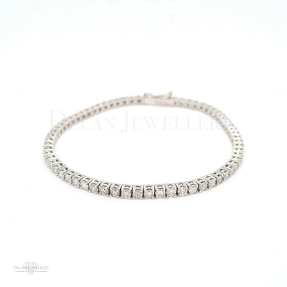 White Gold Diamond Tennis Bracelet - 3.70ct