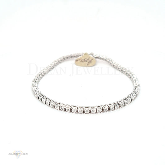 White Gold Diamond Tennis Bracelet - 0.25ct