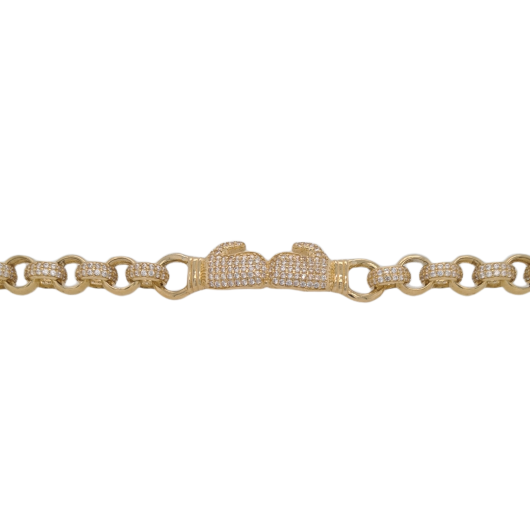 9ct Gold Children's CZ Pave Boxing Glove Bracelet