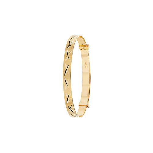 9Ct Gold Babies' Diamond Cut Expandable Bangle - BN132/1