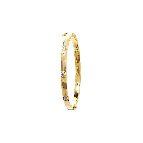 9Ct Gold Babies' CZ Set Bangle - BN246