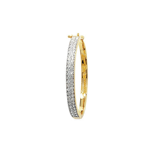 9Ct Gold Babies' Cz 2 Row Bangle - BN248