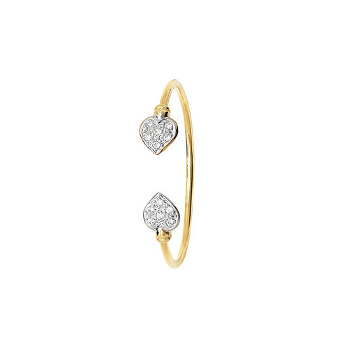 9Ct Gold Babies' Cz Heart Bangle - BN323CZ