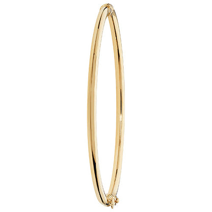 9Ct Gold Plain Hinged Bangle - BN37