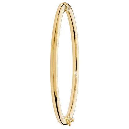 9Ct Gold Plain Hinged Bangle - BN37