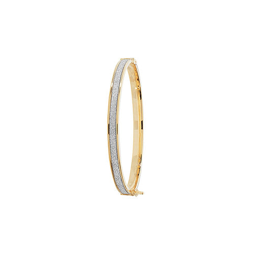 9Ct Gold Babies' Moondust Hinged Bangle - BN387B