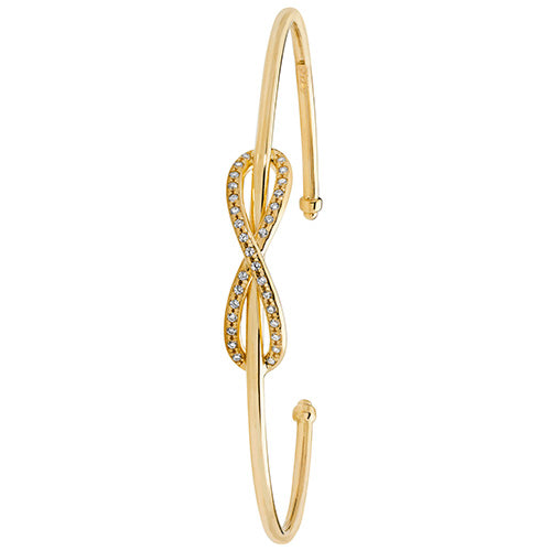 9Ct Gold Cz Infinity Torc Bangle - BN403