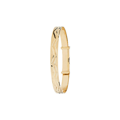 9Ct Gold Babies' Diamond Cut Expandable Bangle - BN407