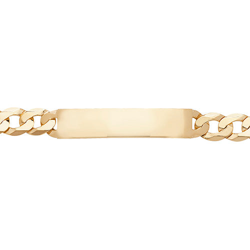 9ct Gold Gents' Curb Rectangular ID Bracelet - BR266