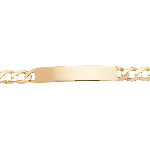 9ct Gold Gents' Curb Rectangular ID Bracelet - BR269