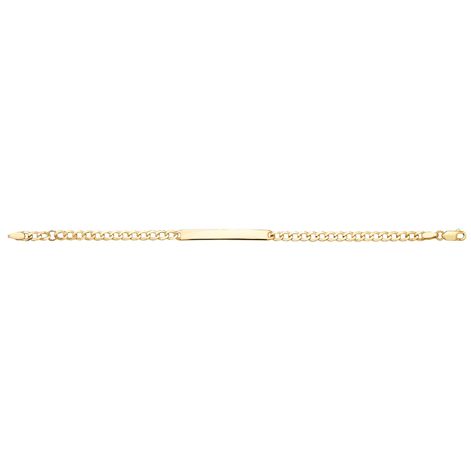 9ct Gold Babies' Curb Rectangular Id Plate Bracelet - BR286