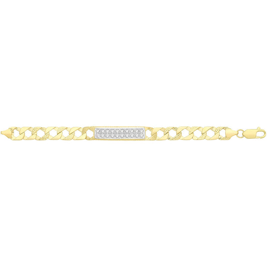 9ct Gold Babies' Cast Cz Id Bracelet - BR549