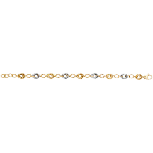 9Ct Gold 2 Tone Knot Fancy Bracelet - BR553