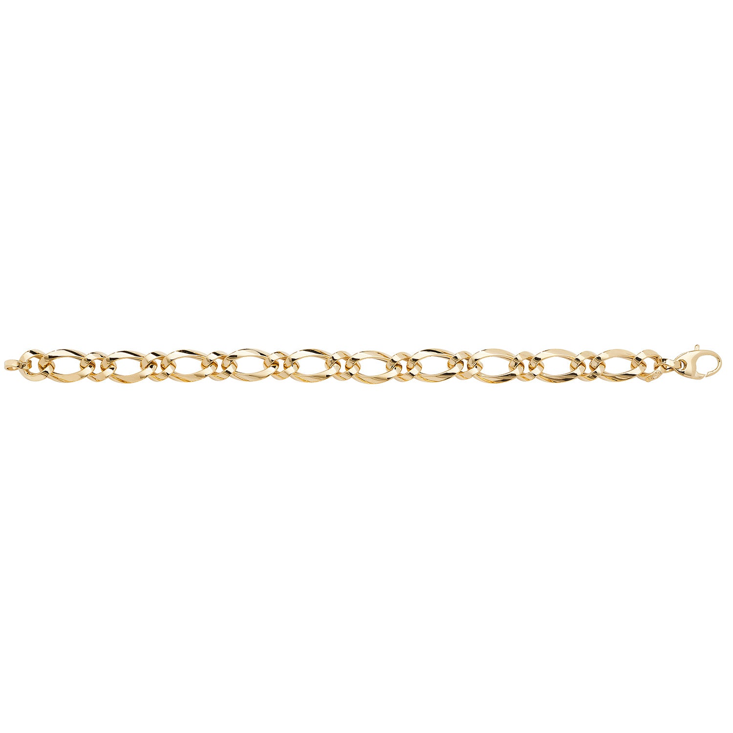 9Ct Gold Oval And Round Linked Fancy Bracelet - BR558