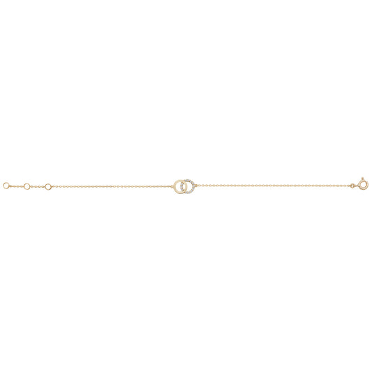 9Ct Gold Plain And Cz Entwined Circle Bracelet - BR605