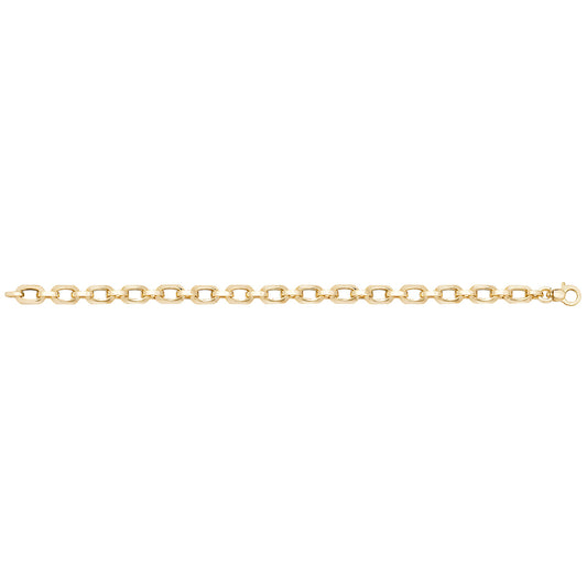 9Ct Gold Hexagon Linked Bracelet - BR616