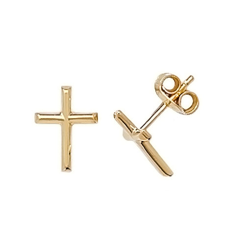 9ct Gold Cross Studs ER101