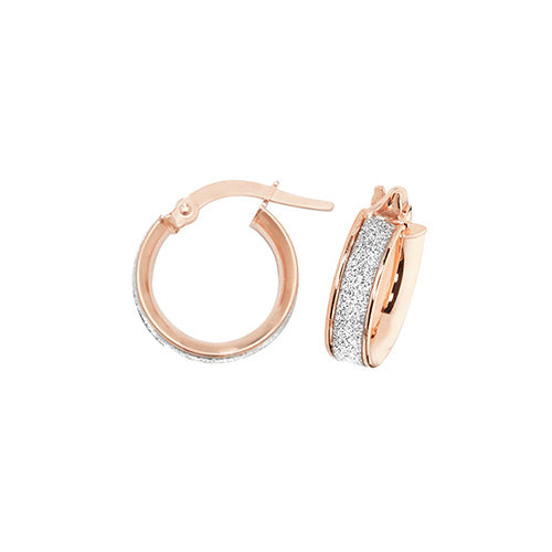 9Ct Rose Gold Moondust Hoops ER1023R