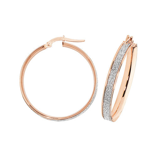 9Ct Rose Gold Moondust Hoops ER1023R