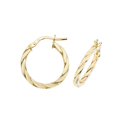 9CT Gold Twisted Hoops ER1041