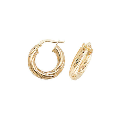 9Ct Gold Twisted Hoops ER1059