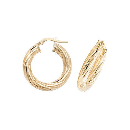 9Ct Gold Twisted Hoops ER1059