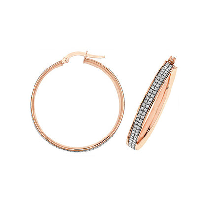 9Ct Rose Gold Moondust Hoops ER1063R