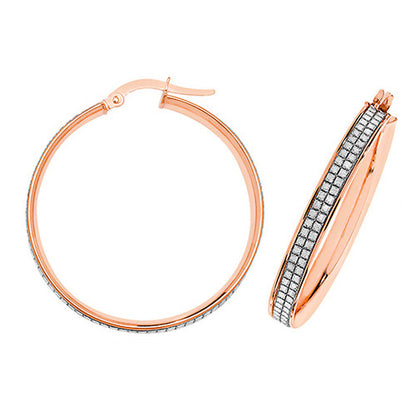 9Ct Rose Gold Moondust Hoops ER1063R