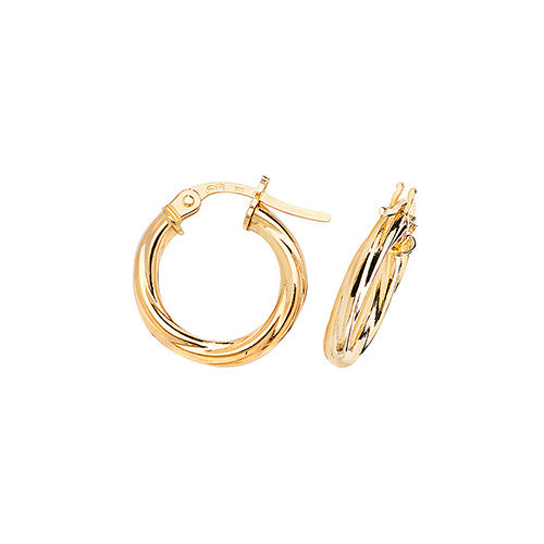 9CT Gold Twisted Hoops ER348