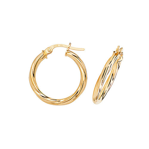 9CT Gold Twisted Hoops ER348