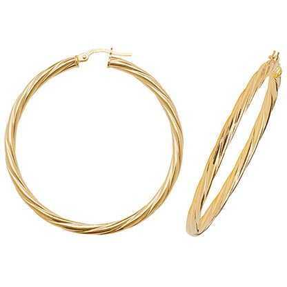 9CT Gold Twisted Hoops ER357