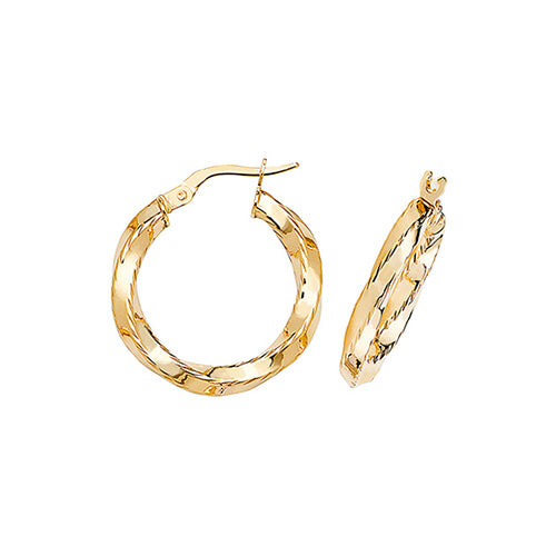 9CT Gold Twisted Hoops ER374