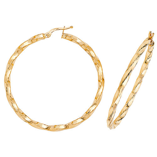 9CT Gold Twisted Hoops ER374