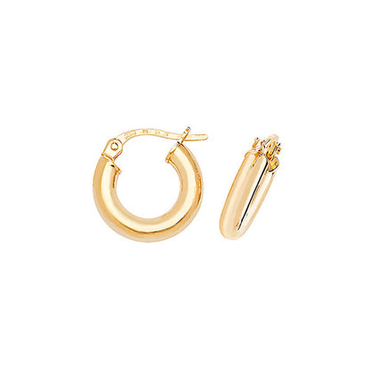 9CT Gold Tube Hoops ER380