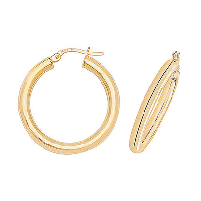 9CT Gold Tube Hoops ER380