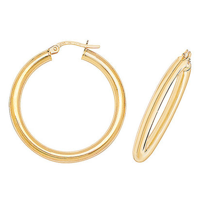 9CT Gold Tube Hoops ER380