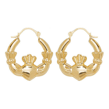 9Ct Gold Claddagh Earrings