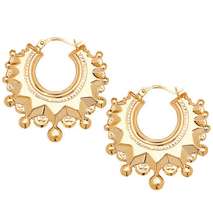 9Ct Gold Traditional Creole Earrings - All Sizes