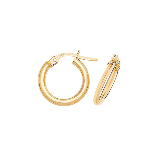 9CT Gold Tube Hoops ER500