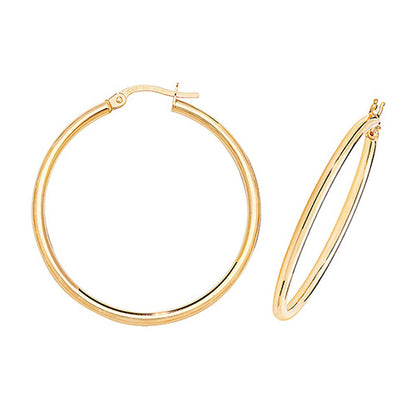 9CT Gold Tube Hoops ER500