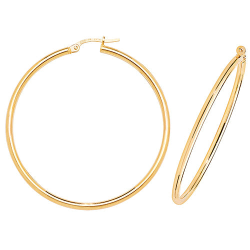 9CT Gold Tube Hoops ER380