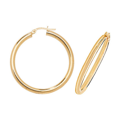 9CT Gold Tube Hoops ER524