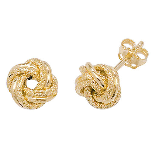 9ct Gold Knot Studs ER528