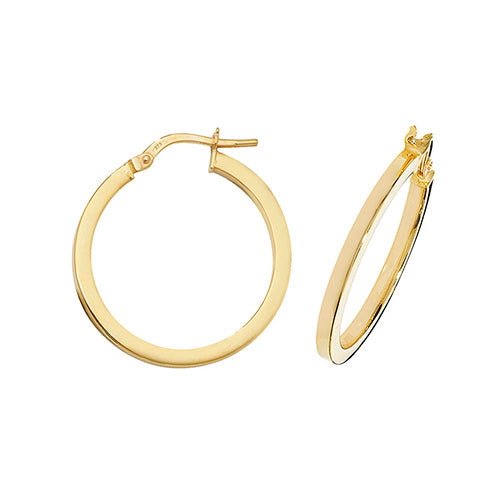 9CT Gold Square Hoops ER947