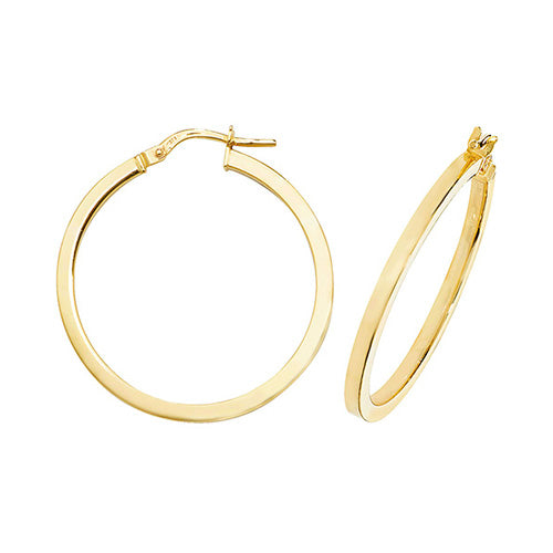 9CT Gold Square Hoops ER947