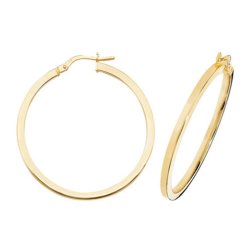 9CT Gold Square Hoops ER947